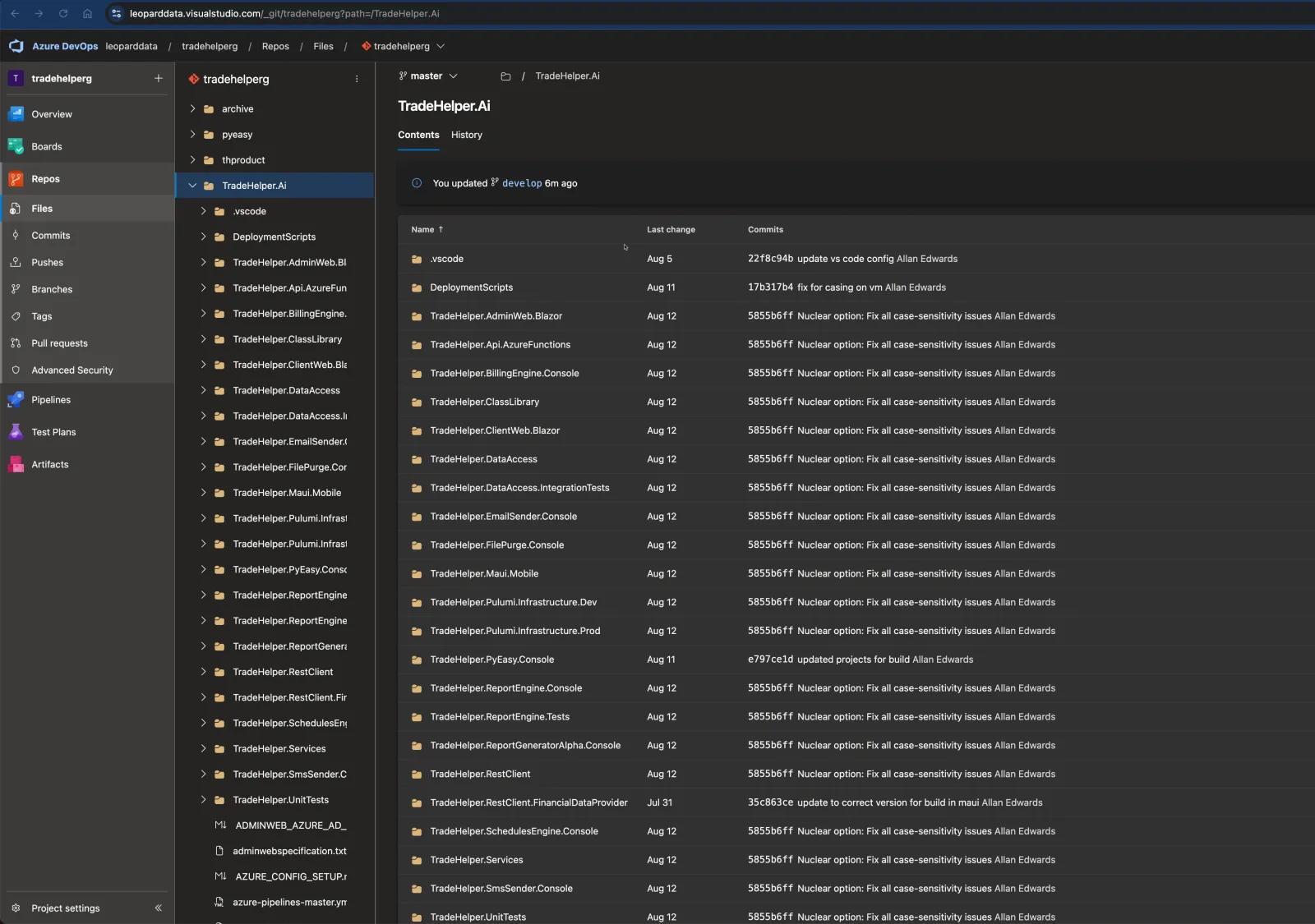 Azure DevOps Git Repository Grade My Investments