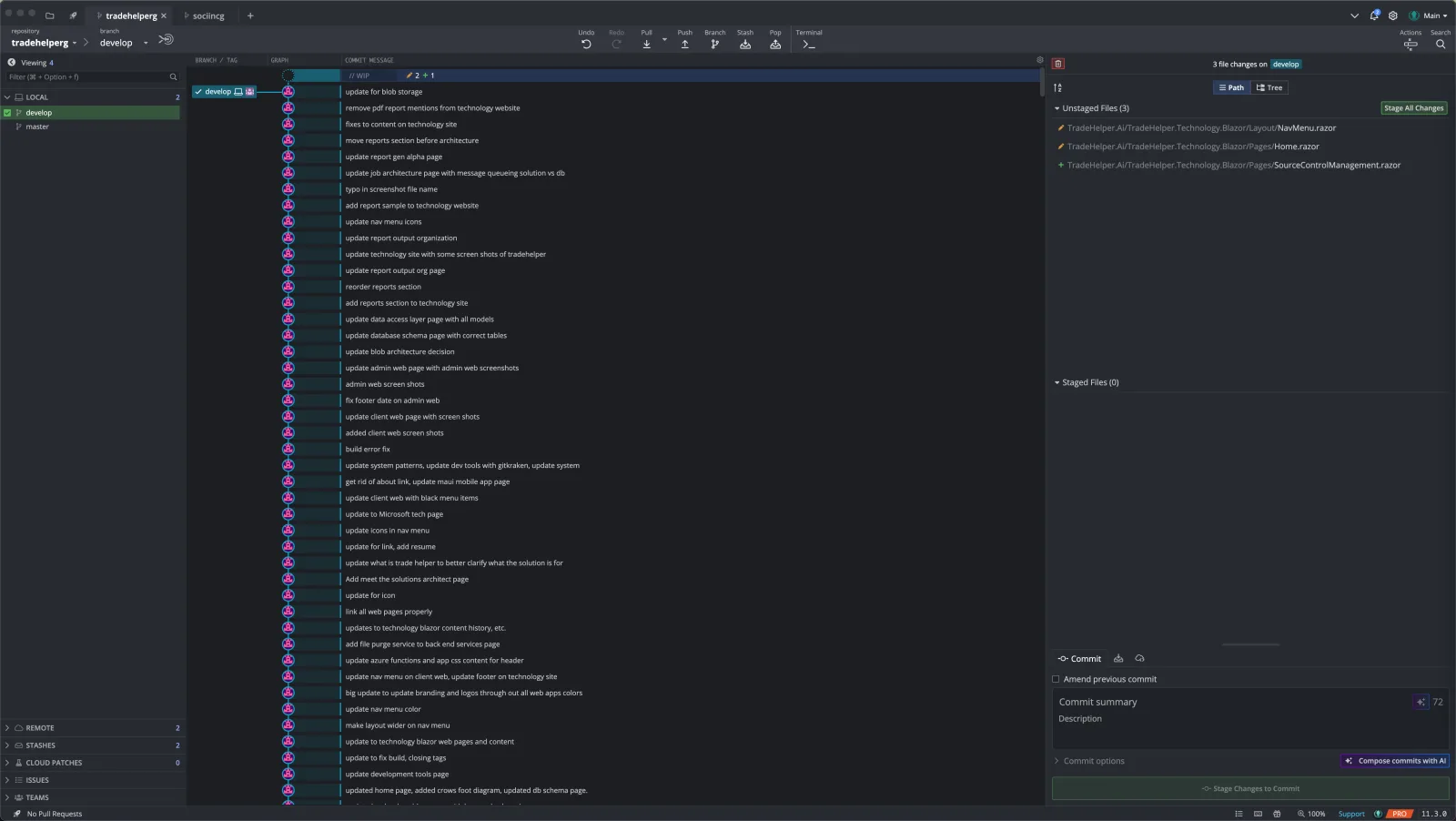 Grade My InvestmentsGitKraken Repository View