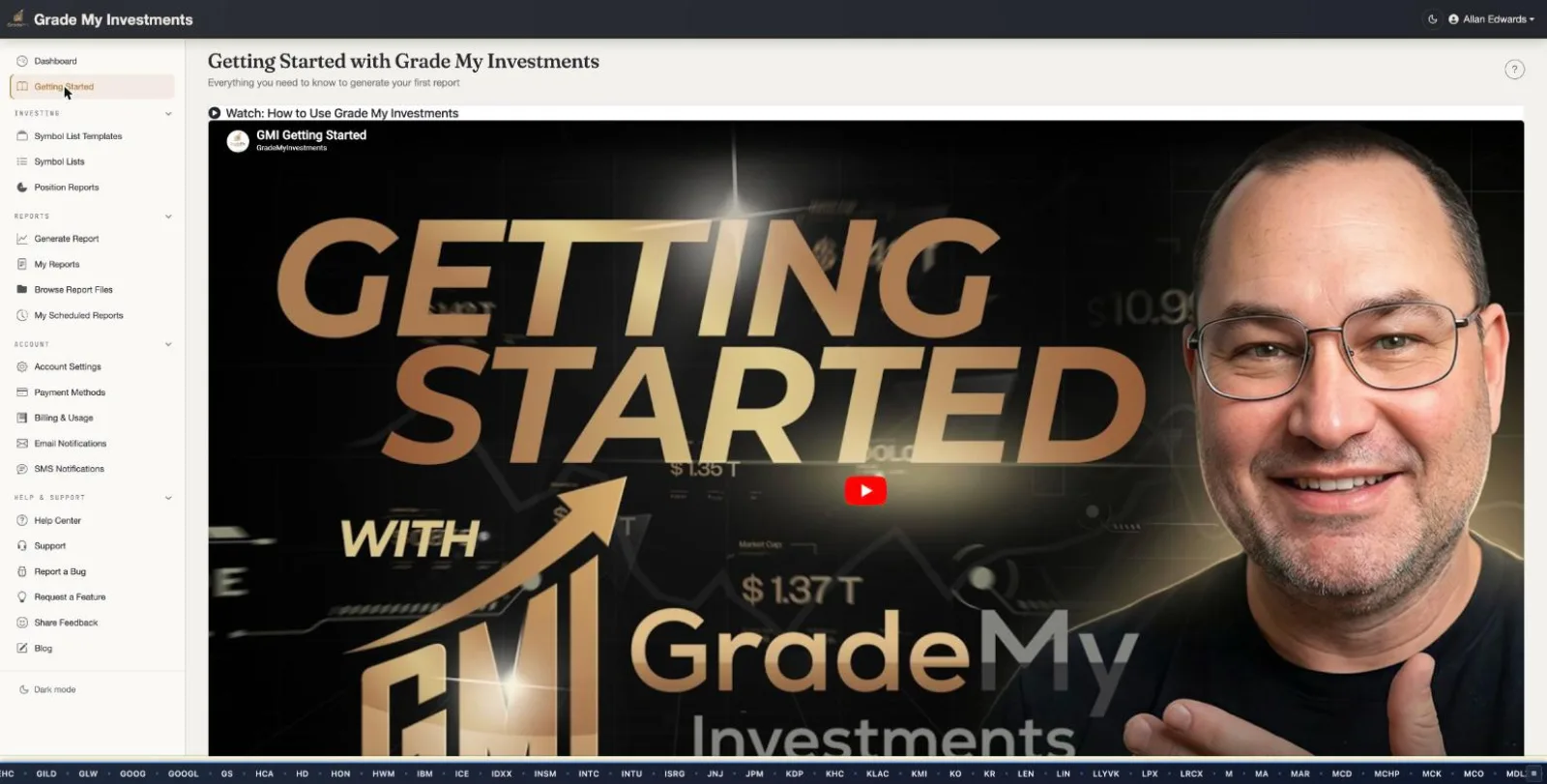 Grade My Investments Getting Started Guide
